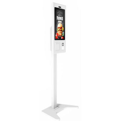 Appareil à écran tactile de 21,5 pouces, kiosque de commande alimentaire avec imprimante thermique