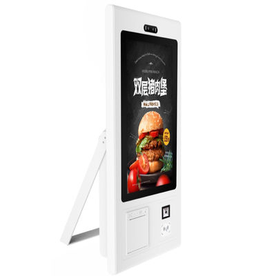 Appareil à écran tactile de 21,5 pouces, kiosque de commande alimentaire avec imprimante thermique