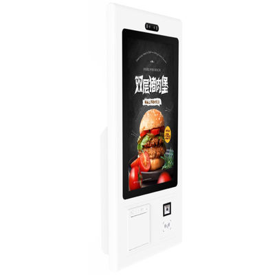Appareil à écran tactile de 21,5 pouces, kiosque de commande alimentaire avec imprimante thermique