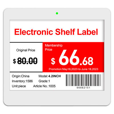 Étagère électronique de supermarché E-papier Eink à trois couleurs Affichage gratuit SDK inclus